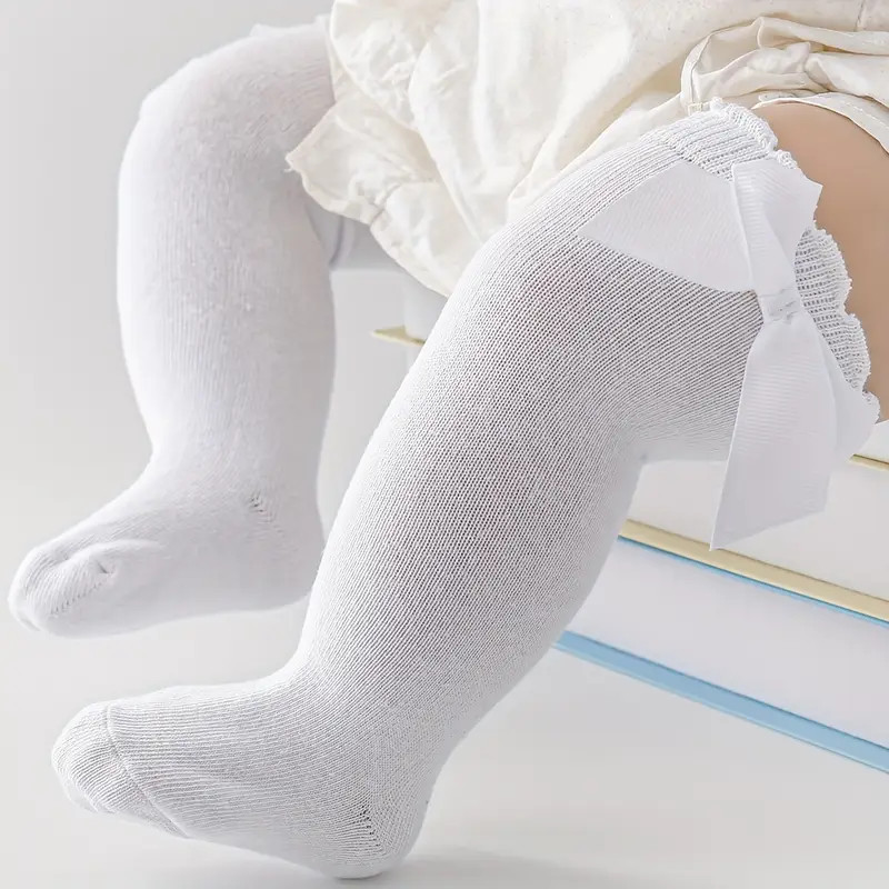 Casual Cute Bow Decor Ruffled Knit Socks Comfortable - Temu | Temu Affiliate Program