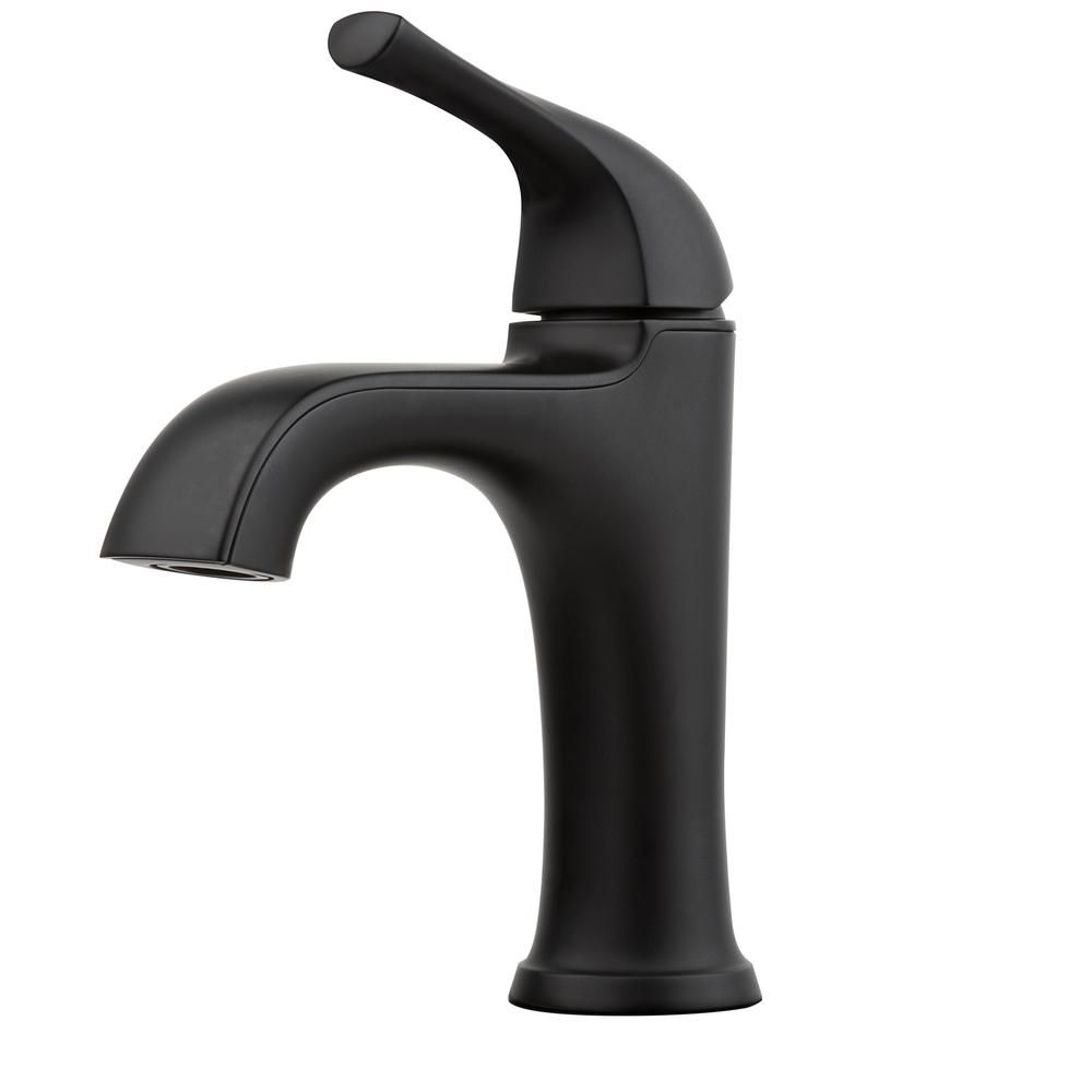 Ladera Single Hole Single-Handle Bathroom Faucet in Matte Black | The Home Depot