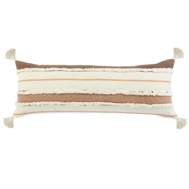 Ox Bay Quarry Striped Throw Pillow, Brown / Tan / White, 14" x 36" - Walmart.com | Walmart (US)