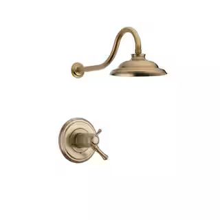 Cassidy TempAssure 17T 1-Handle Shower Faucet Trim Kit in Champagne Bronze with H2Okinetic (Valve Not Included) | The Home Depot