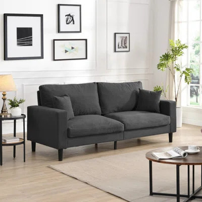 74" High Resilience three seater Sofa, Wooden Frame 3 Seat Sofa, Comfy , Modern Upholstered Sofa | Wayfair North America