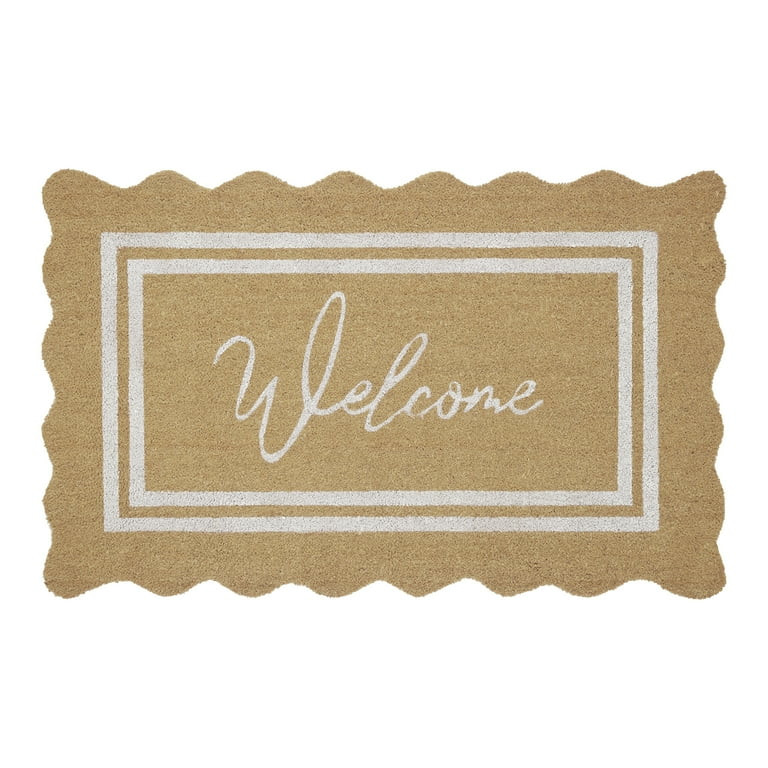 My Texas House Welcome Natural Scalloped Edge and Border Outdoor Coir Doormat, 30" x 48" | Walmart (US)