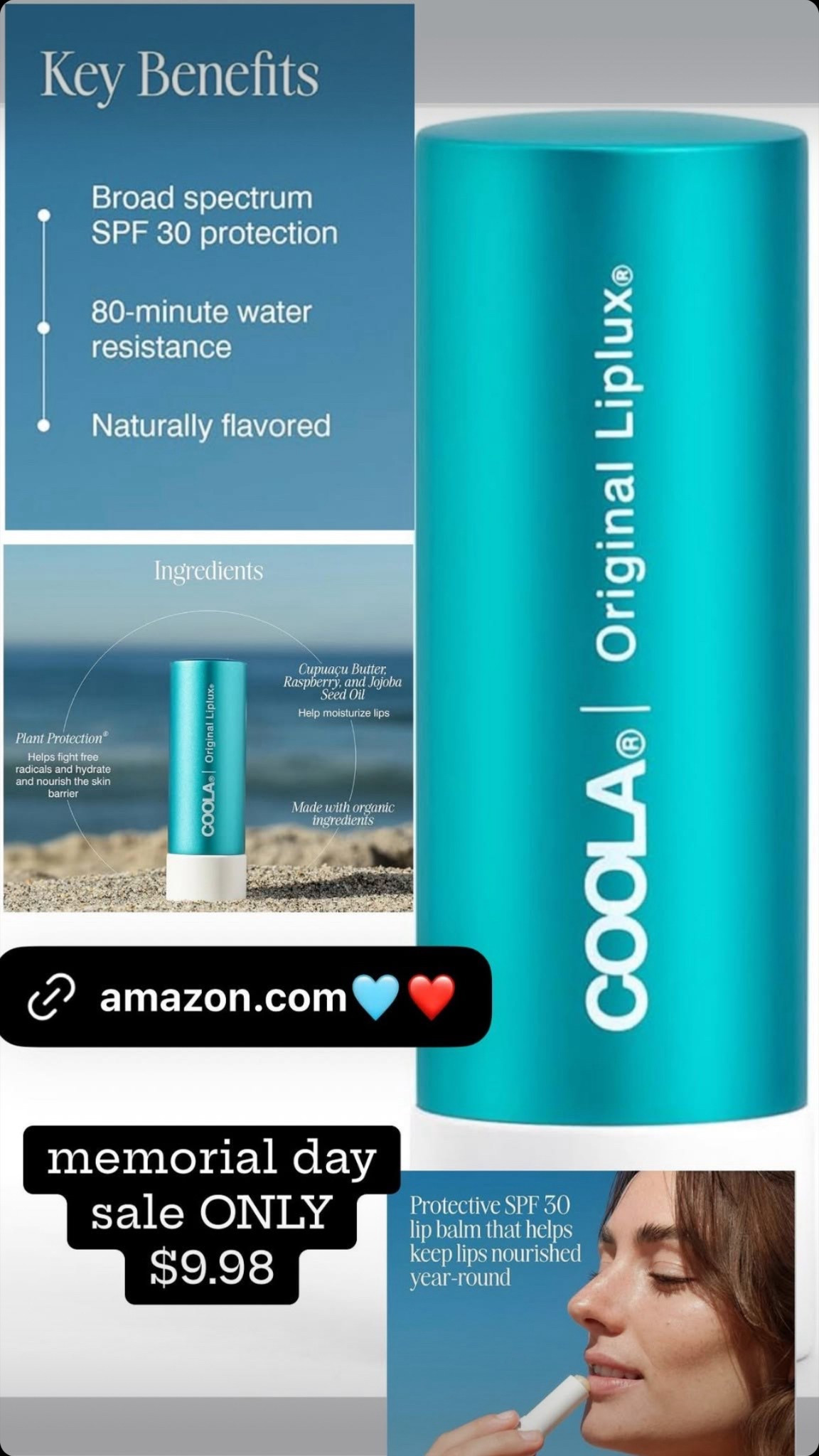 Memorial day amazon sale 🩵❤️ Whole list on my storefront ✨ #amazoninfluencer #beauty #fashion #suncreen #lip 

#LTKFindsUnder50 #LTKSeasonal #LTKBeauty
