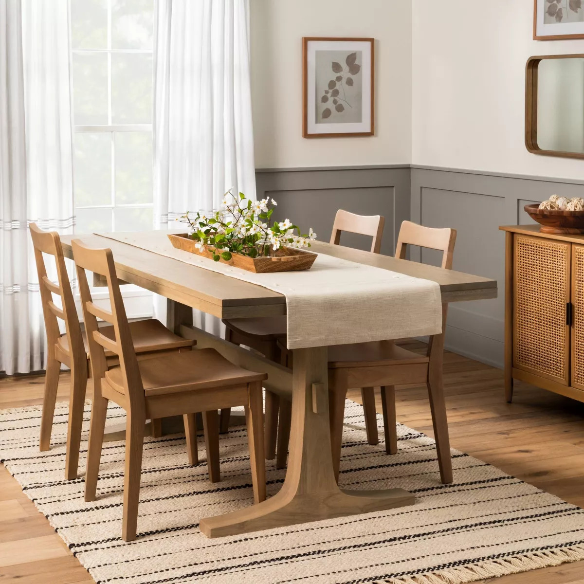 Pedestal Wood Dining Table - Natural - Hearth & Hand™ with Magnolia | Target