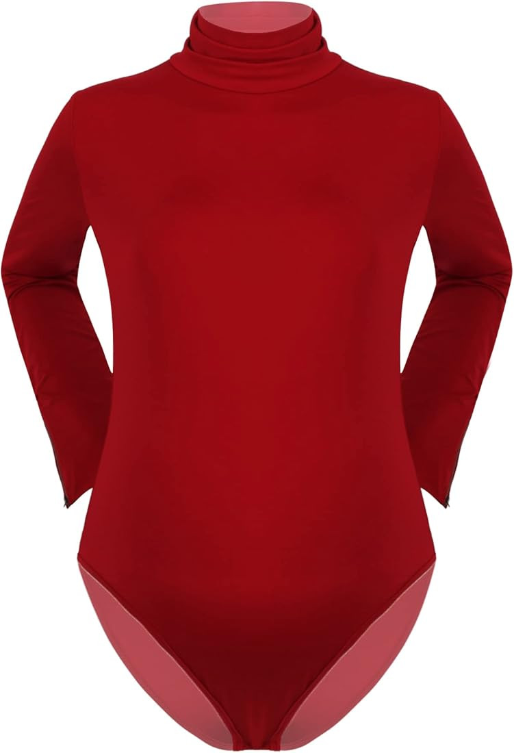 Alvivi Womens Maternity Bodysuit Tops Long Sleeve Turtleneck Stretchy Solid Color Triangle Bodyco... | Amazon (US)