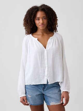 Oversized Gauze Top | Gap Factory