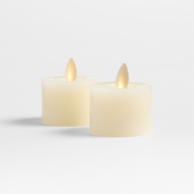 Flicker Flameless White Votive Candles, Set of 2 + Reviews | Crate & Barrel | Crate & Barrel