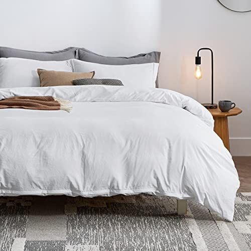 Bedsure White Duvet Cover King Size - Washed Duvet Cover, Soft King Duvet Cover Set 3 Pieces with... | Amazon (US)