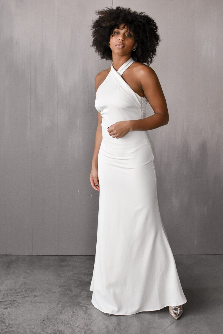 Margot Satin Maxi with Train | Confête
