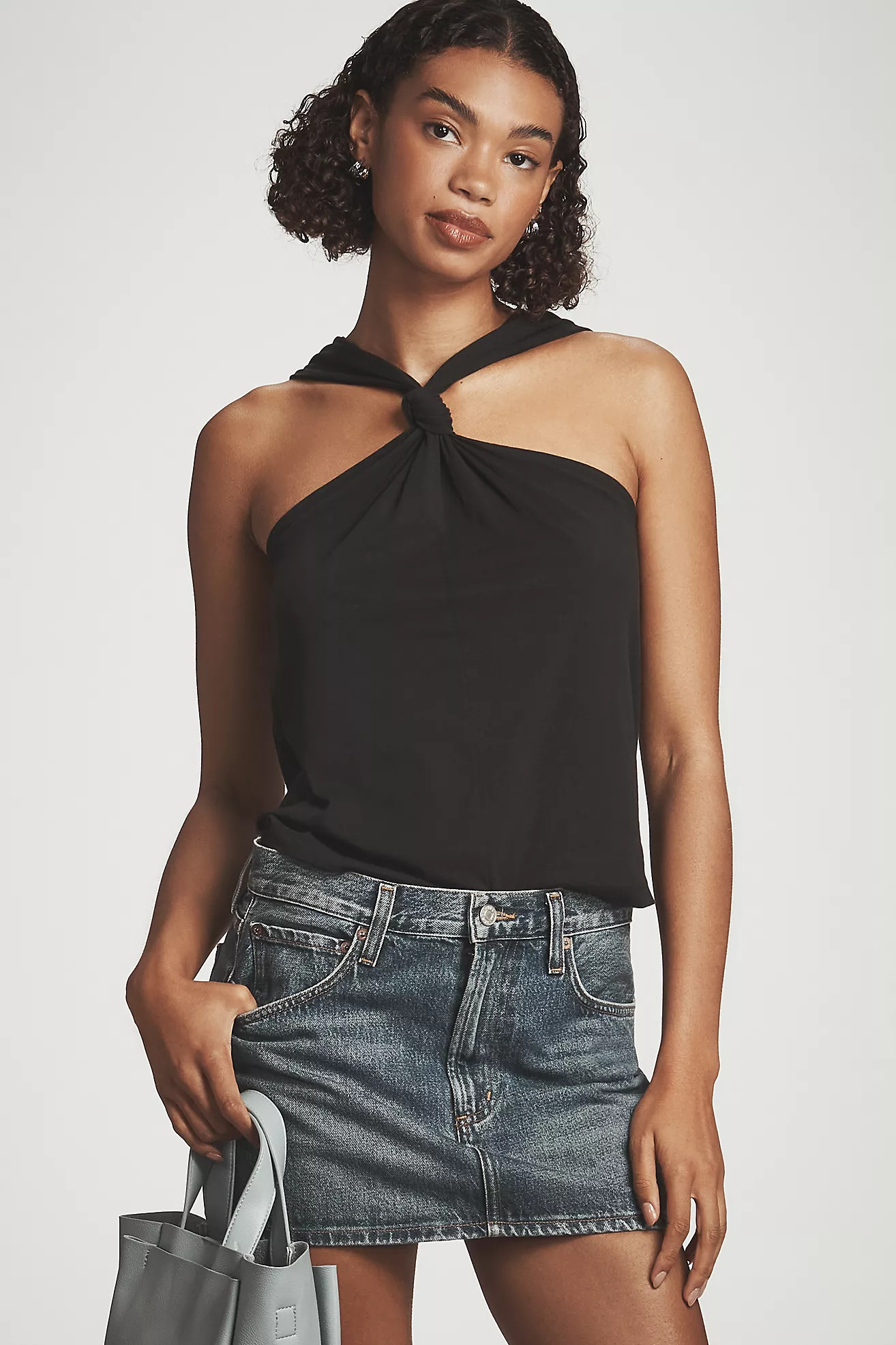 Nation Los Angeles Lena Knotted Halter Tank Top | Anthropologie (US)