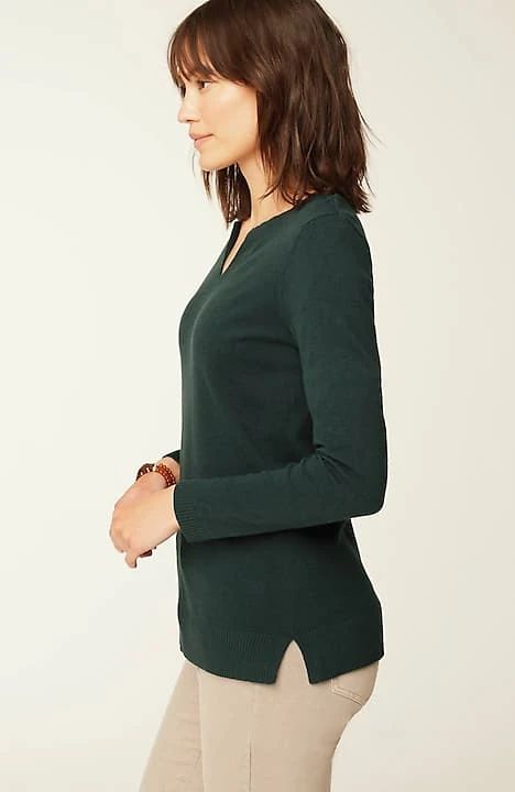 Split-Neck Pullover Sweater | J. Jill