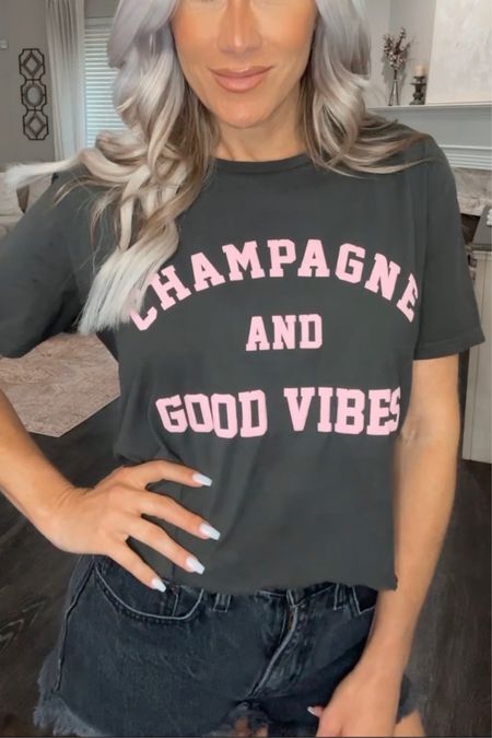 Champagne and good vibes tee // crop tee // cut off tee // summer tee // graphic tee // summer style // casual style 

I’m wearing a small 



#LTKtravel #LTKunder50 #LTKstyletip