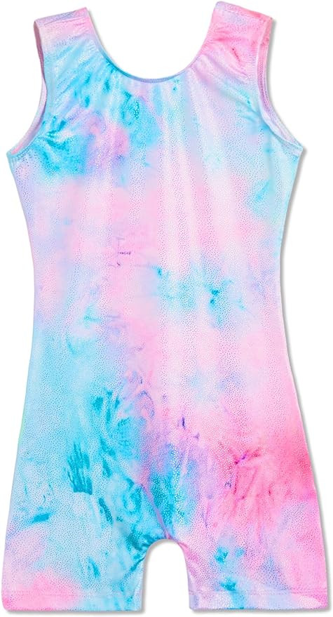Domusgo Gymnastics Leotards for Girls Sparkly One-Piece Pro Kids Unitard Biketards with Shorts | Amazon (US)