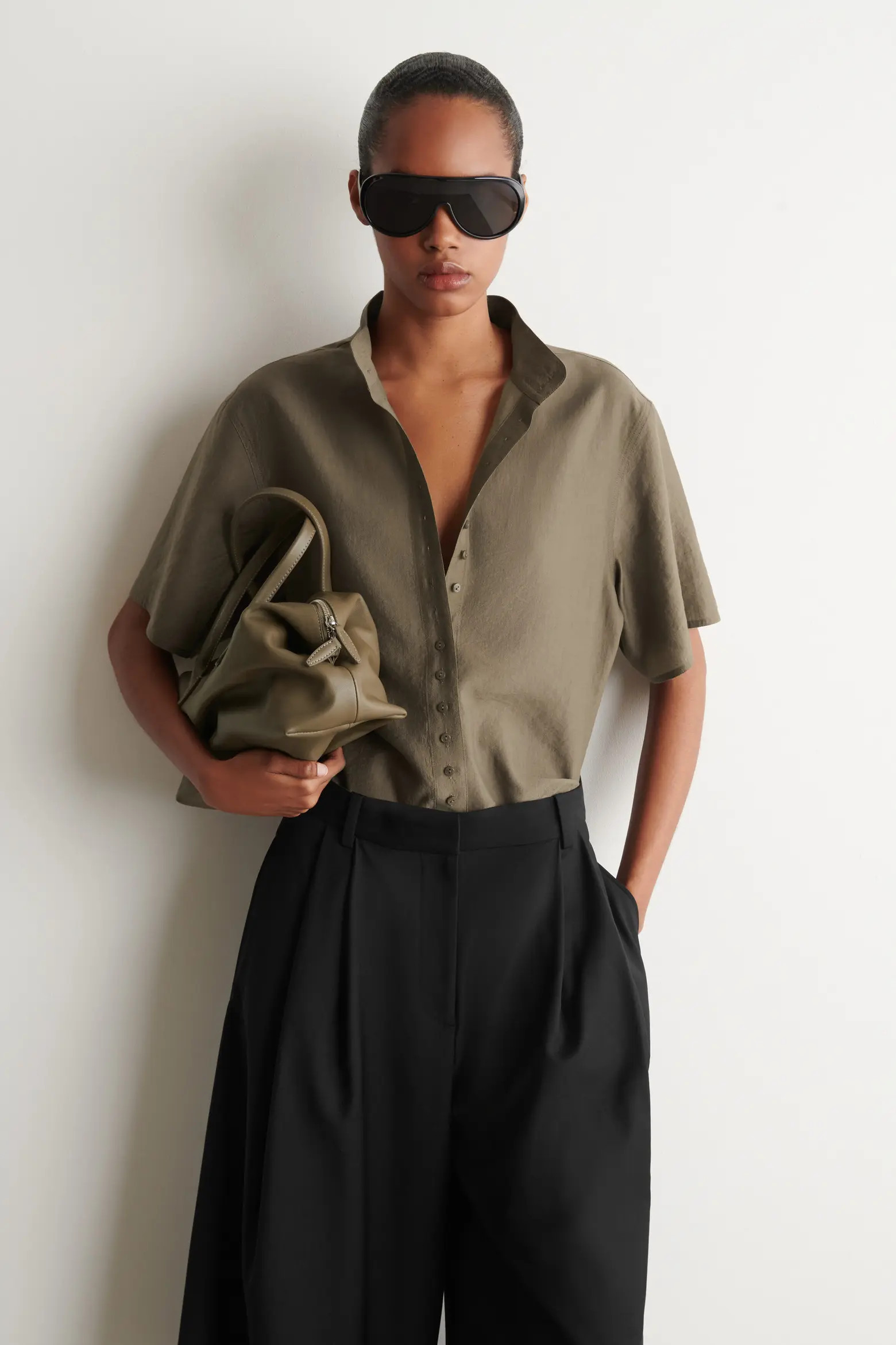 COS Fluid High-collar Shirt (Women) | Nordstrom | Nordstrom