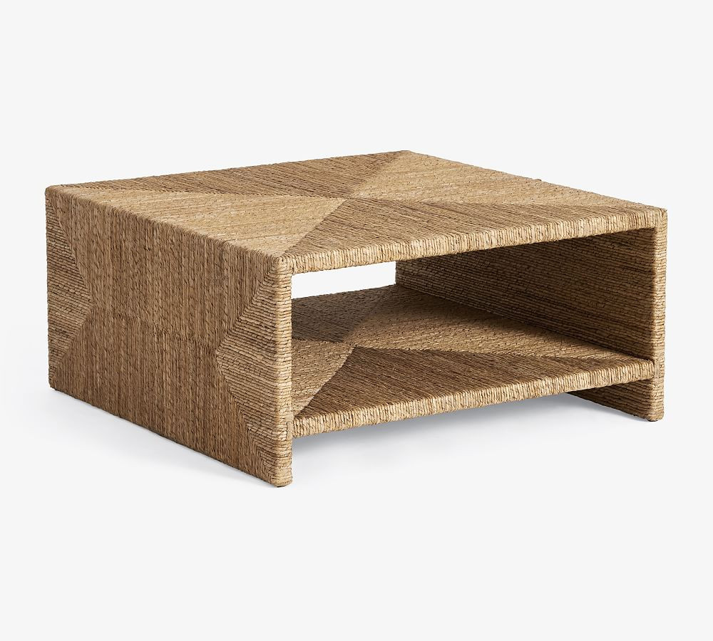 Malibu Square Woven Coffee Table | Pottery Barn (US)