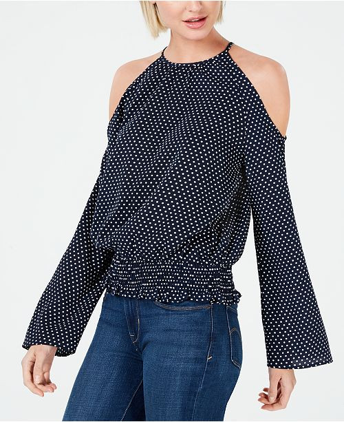 Printed Cold-Shoulder Top, Created for Macy's | Macys (US)