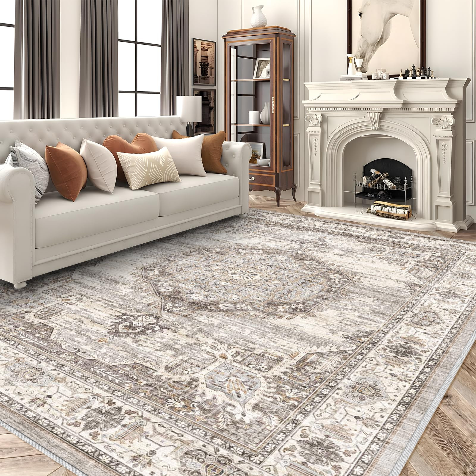 Area Rugs 9x12 Living Room：Machine Washable Rug - Soft Carpet for Bedroom - Waterproof Stain Re... | Amazon (US)
