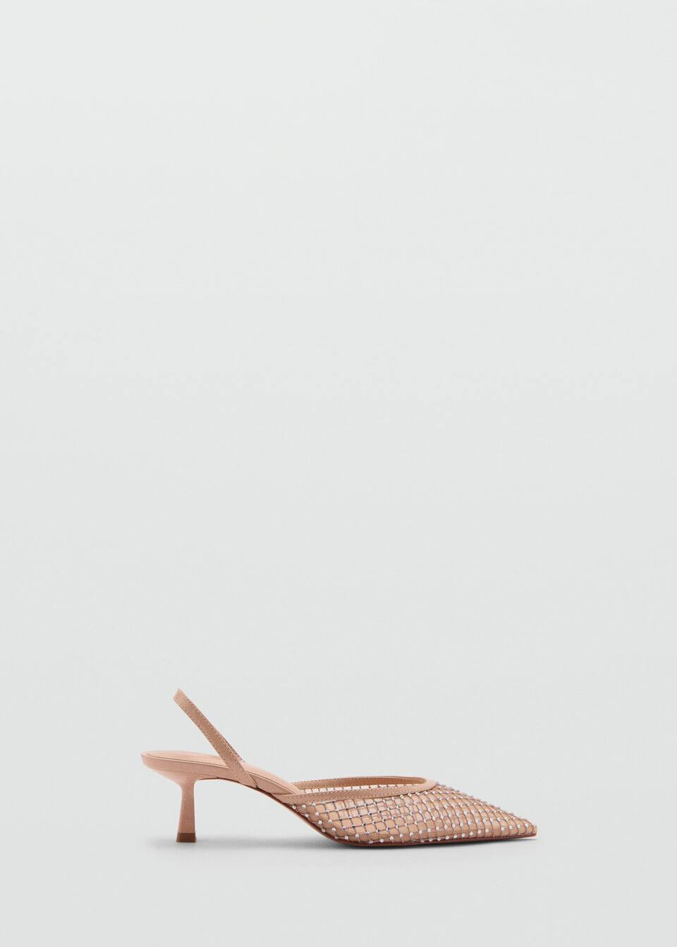 Glitter mesh heeled shoes -  Women | Mango USA | MANGO (US)