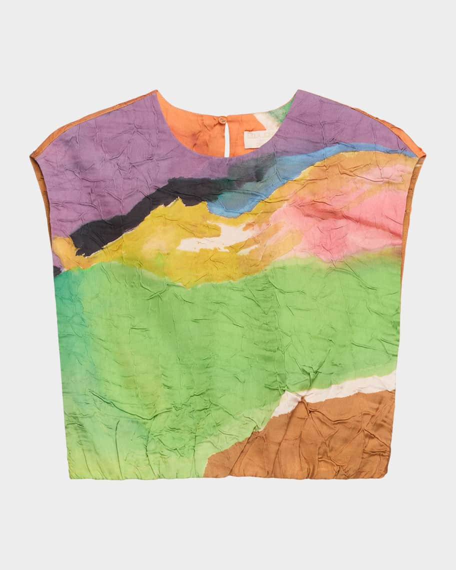 Ulla Johnson x Helen Frankenthaler Gisella Satin Crop Top | Neiman Marcus