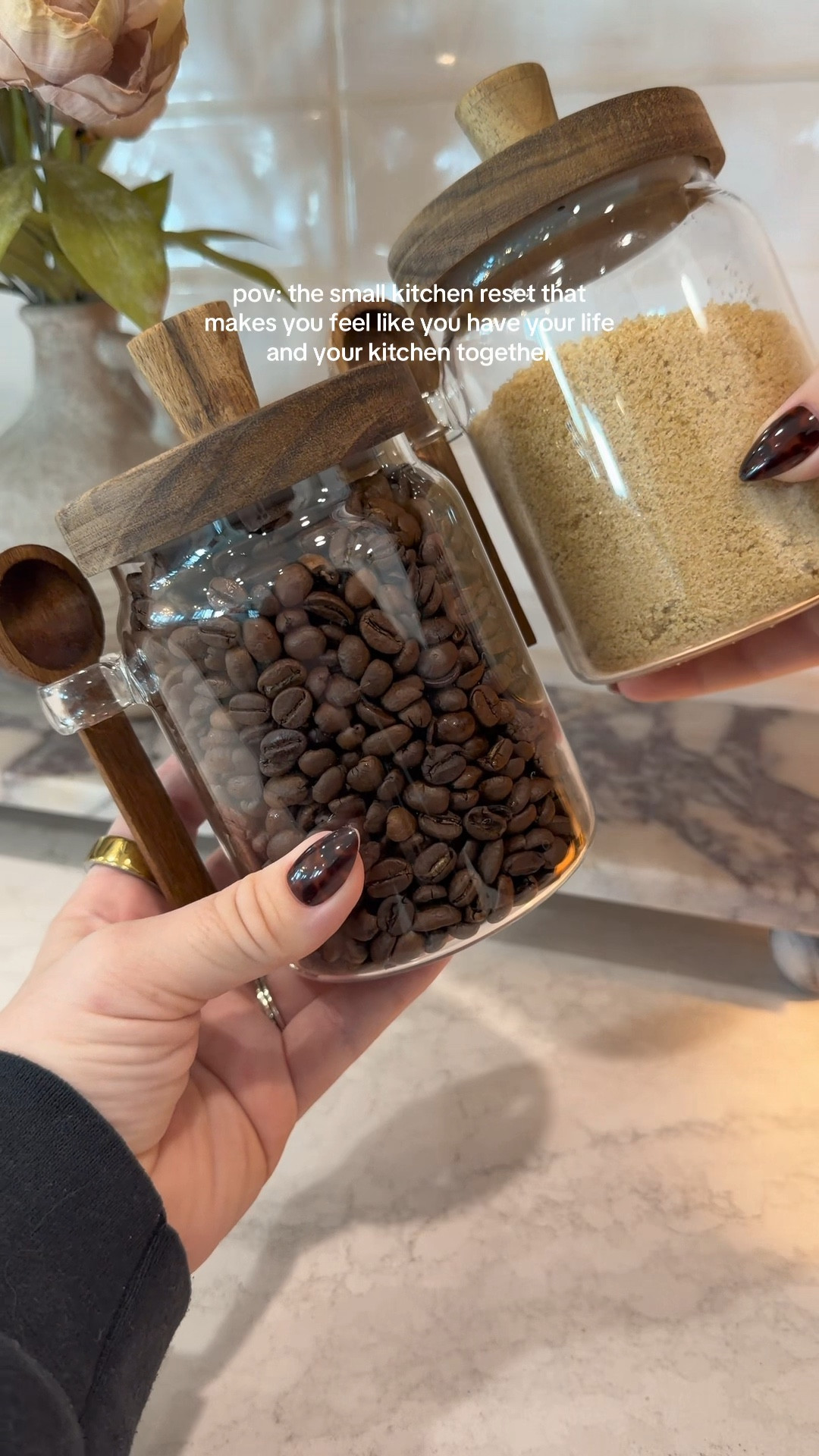 love this aesthetic glass storage jar upgrade for my coffee bar area
something about these jars make me feel like I have my life together & organized
#storagejars #coffeebar
#glassjar #organization #pantryorganization

#LTKHome