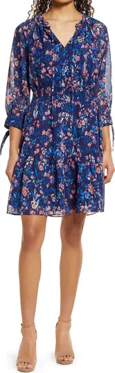 Eliza J Floral Smocked Waist Long Sleeve Dress | Nordstrom | Nordstrom
