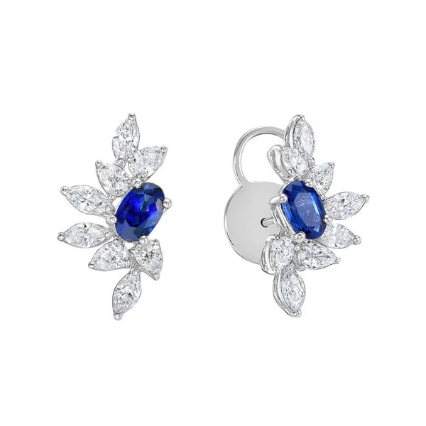 Lucretia Earrings in Blue Sapphire | Over The Moon