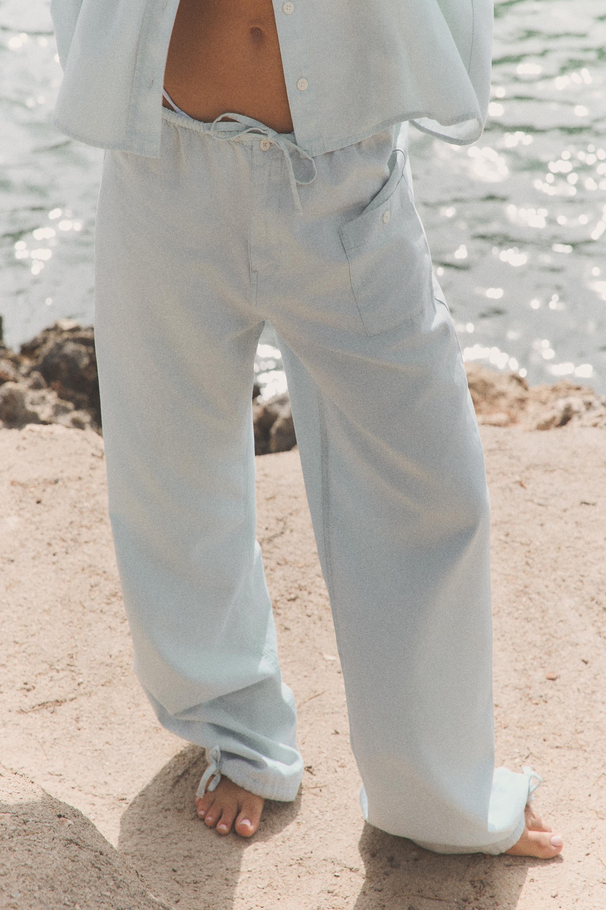 DRAWSTRING FLOWY PANTS | Zara US