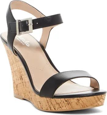 Lindy Faux Leather Wedge Sandal | Nordstrom Rack