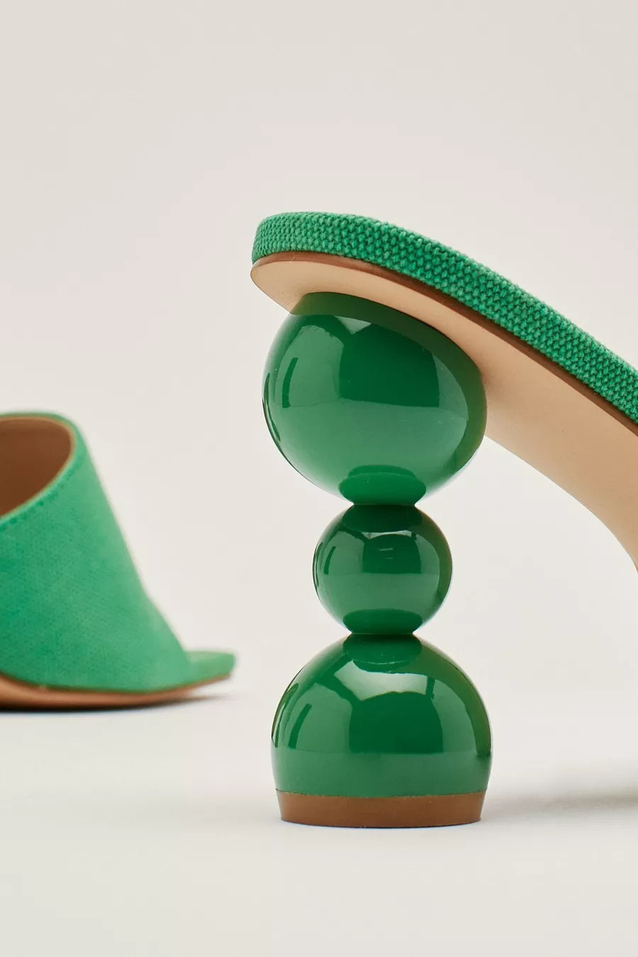 Linen Ball Heeled Mules | Nasty Gal (US)