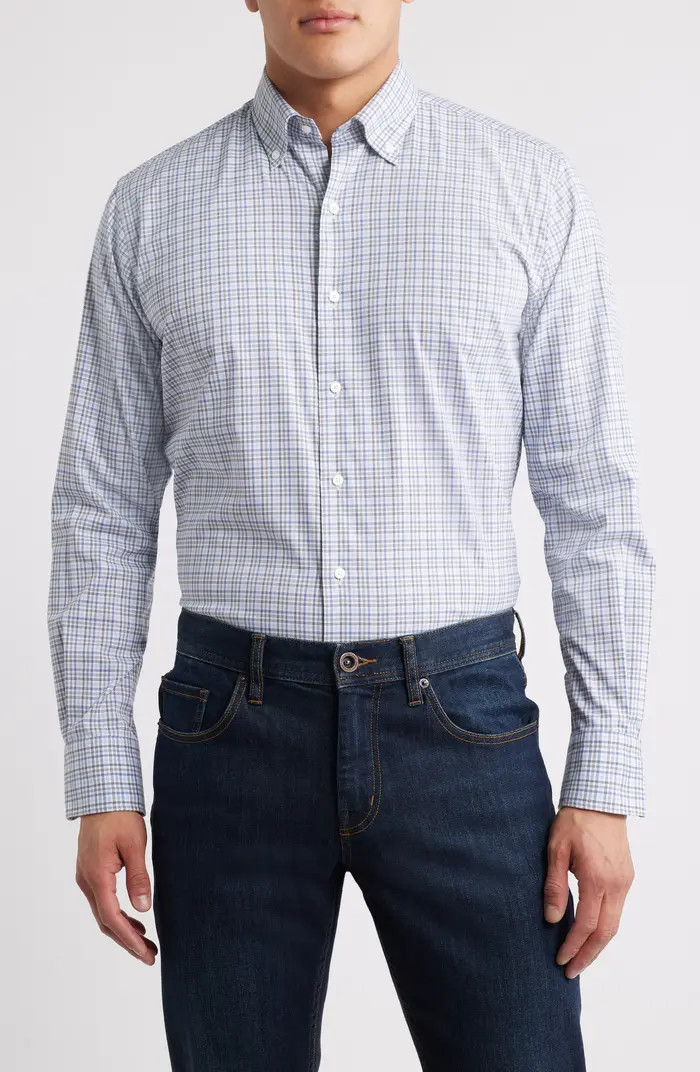 Peter Millar Birch Plaid Performance Button-Down Shirt | Nordstrom | Nordstrom