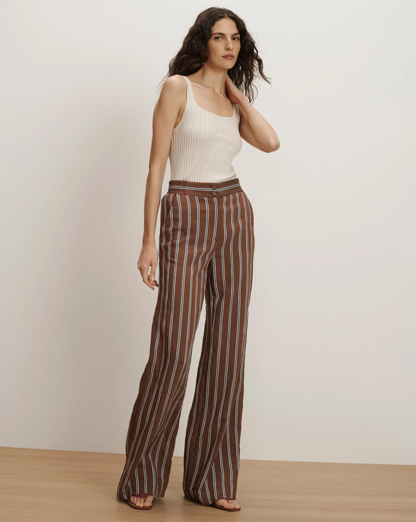 Carraway Wide-Leg Pant in Dark Mocha | Veronica Beard | Veronica Beard