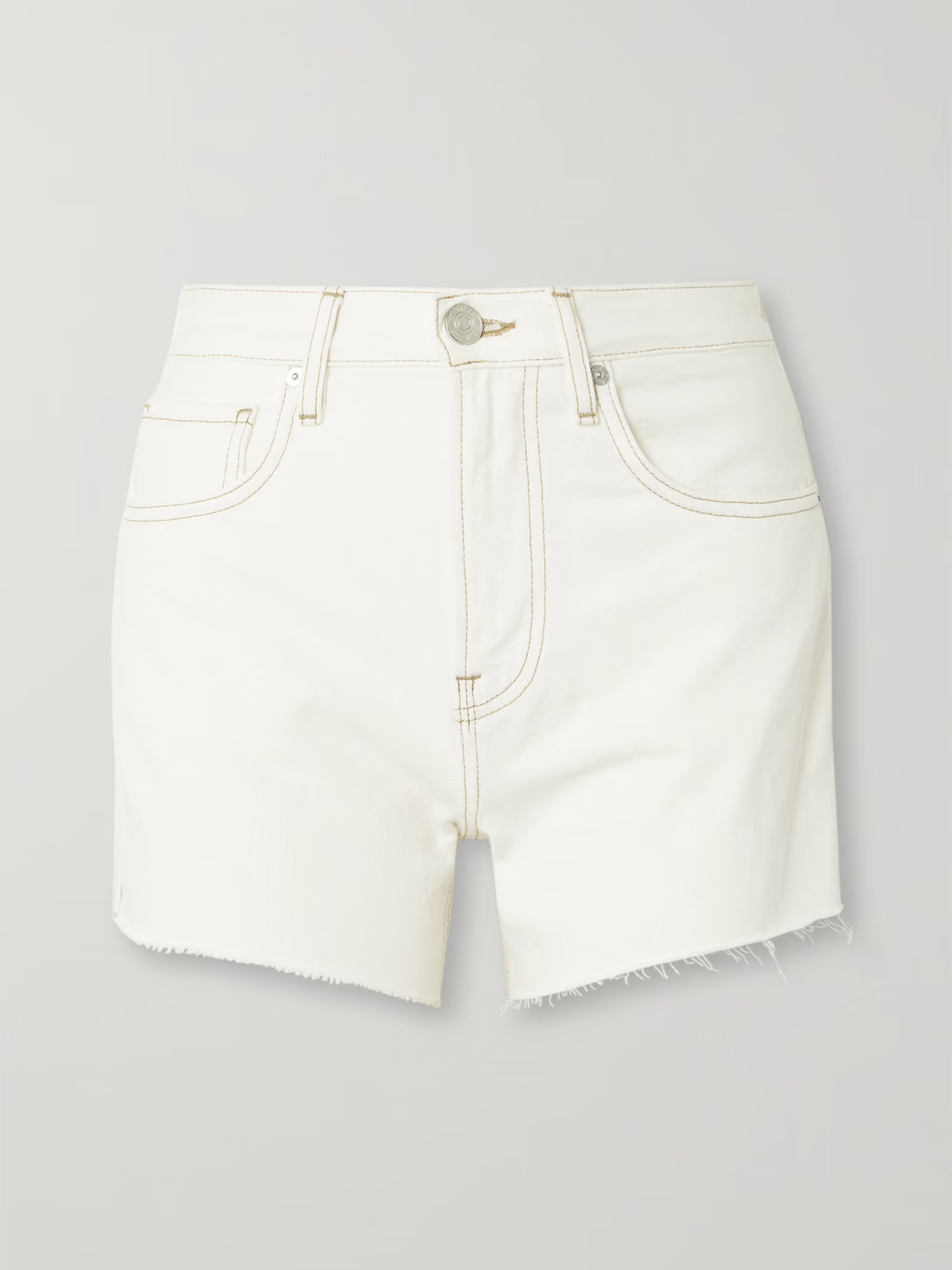 FRAME - Le Super High Frayed Denim Shorts - White | NET-A-PORTER (US)