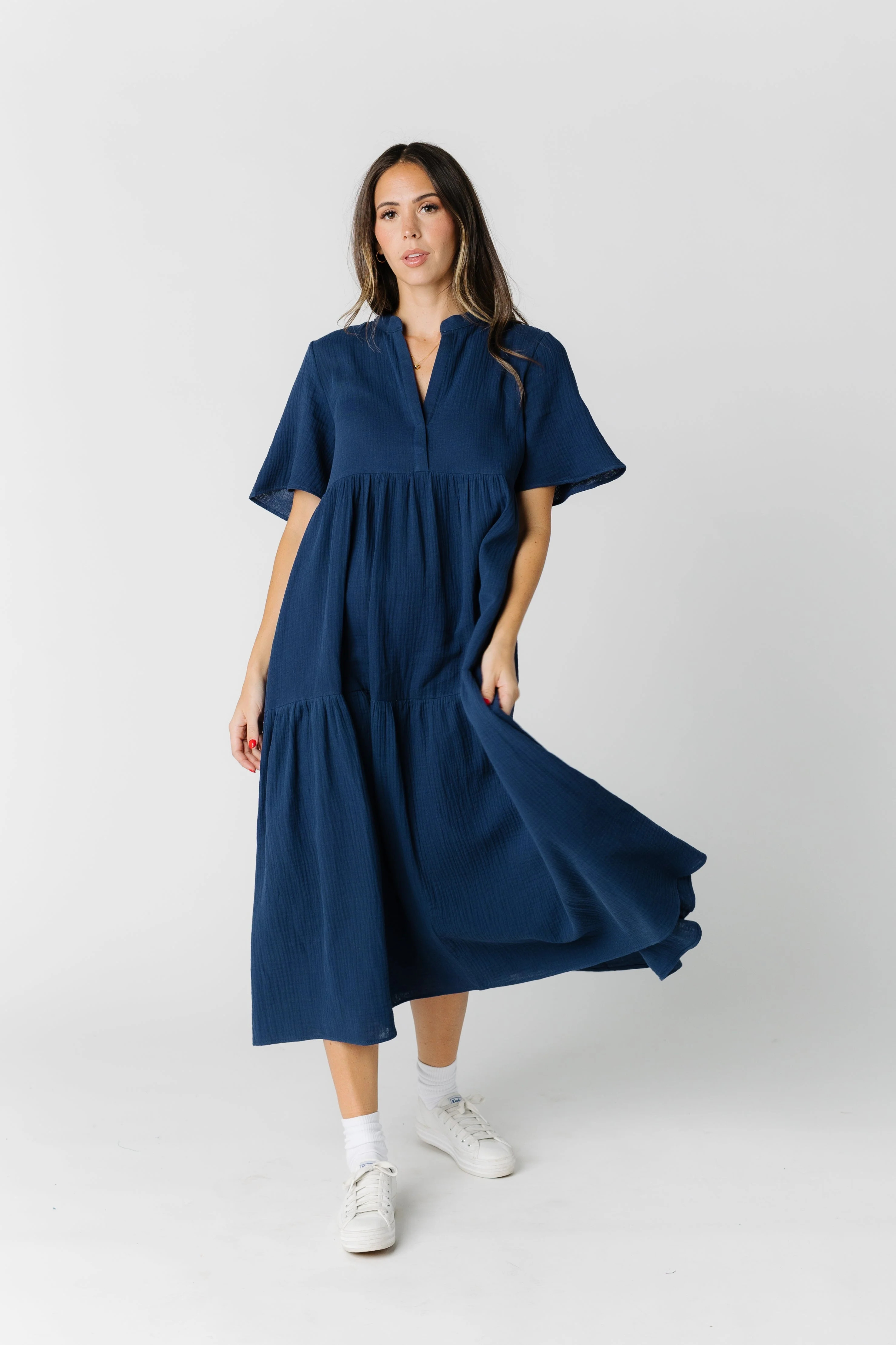Brass & Roe Pondering Gauze Dress - Navy | Called To Surf