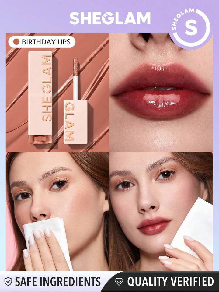 SHEGLAM Take A Hint Lip Tint-birthday Lips Brillo De Labios De Larga Duración Que Cambia De Colo... | SHEIN