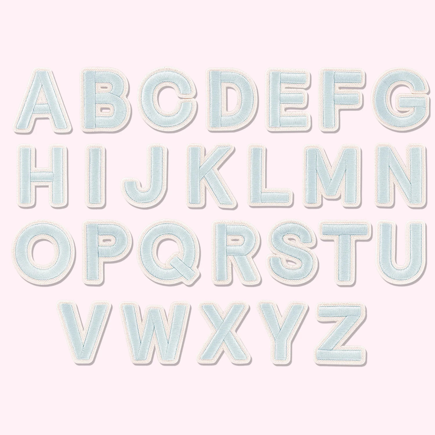 Sky Rolled Embroidery Letter Patches | Embroidered Sticker Patches | Stoney Clover Lane