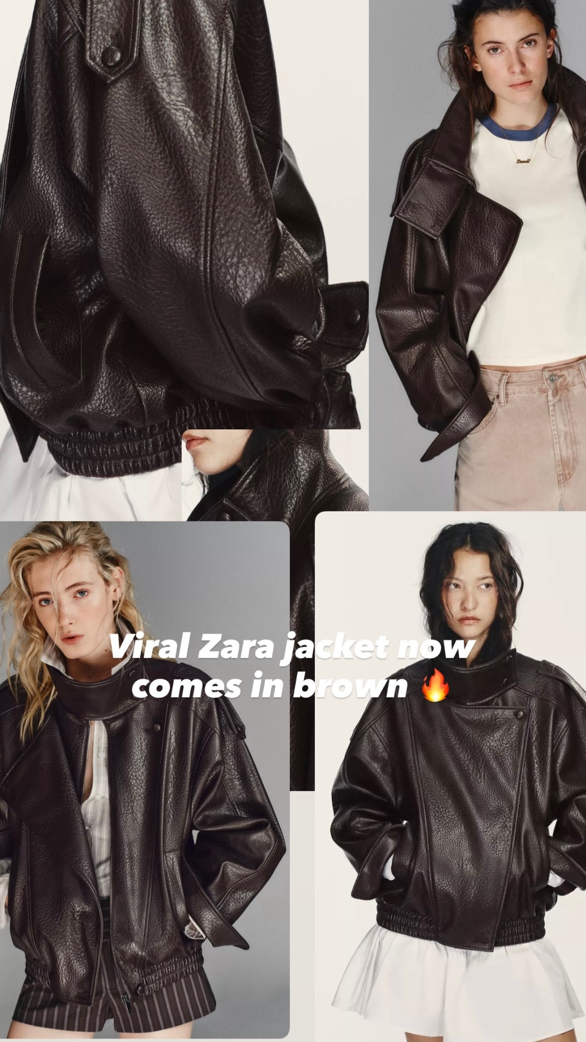The viral Zara jacket that everyone loves… just came out in brown 🔥🔥🔥 snag yours asap! 🤎