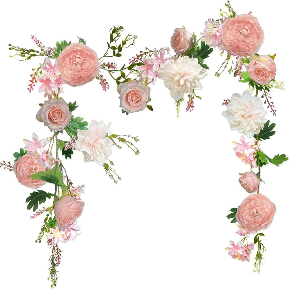 Rose Flower Vine, Peony Flowers, Center Flower Decoration, 6' Length, Floral Garland for Wedding ... | Amazon (US)