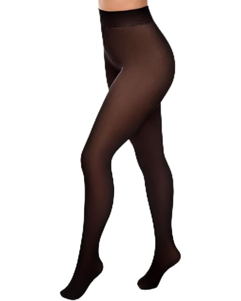 OEAK Womens Fleece Lined Tights Fake Translucent Pantyhose Thermal Opaque High Waisted Winter Leg... | Amazon (US)