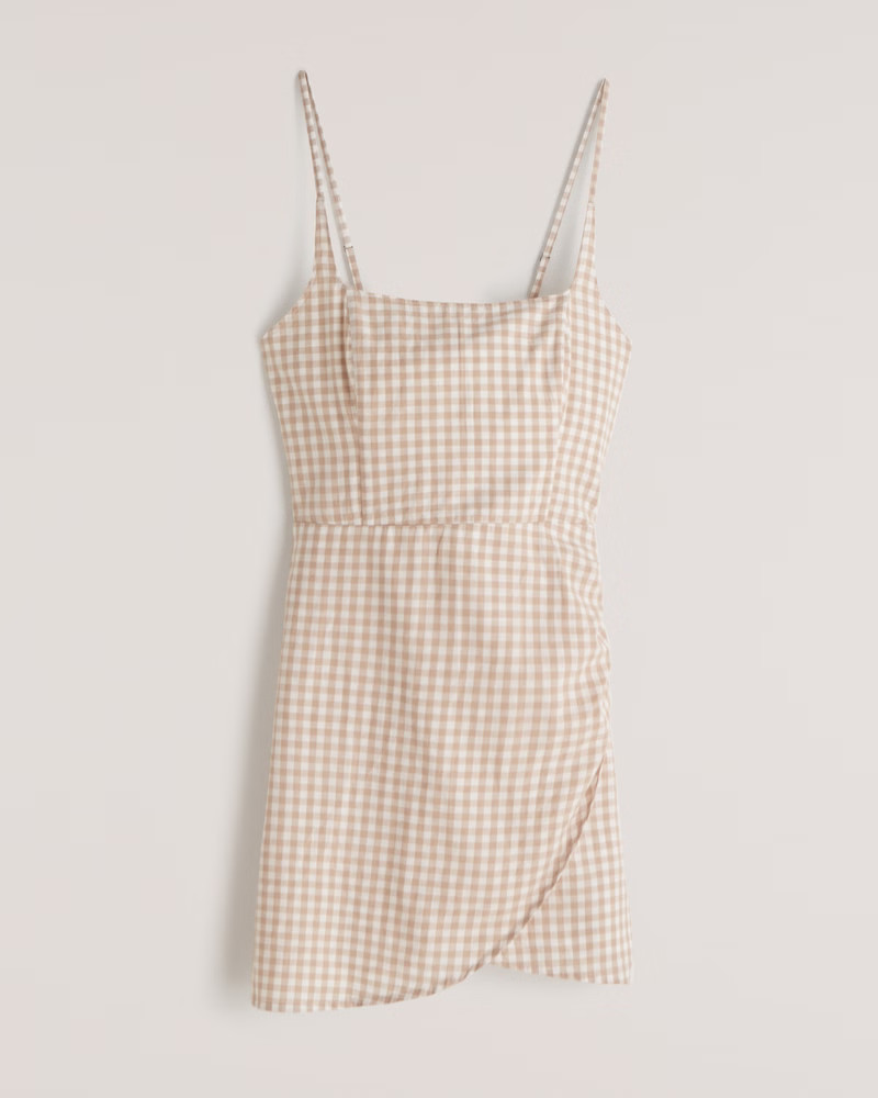 Scoopneck Wrap Mini Dress | Abercrombie & Fitch (US)