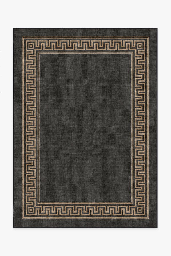 Olympia Border Soft Black Re-Jute Rug | Ruggable