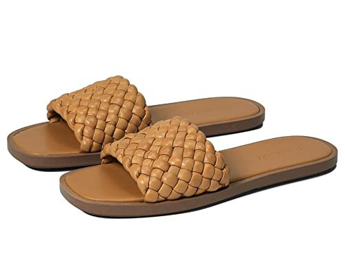 Madewell The Suzi Slide Sandal in Woven Leather Toffee 9 M | Amazon (US)