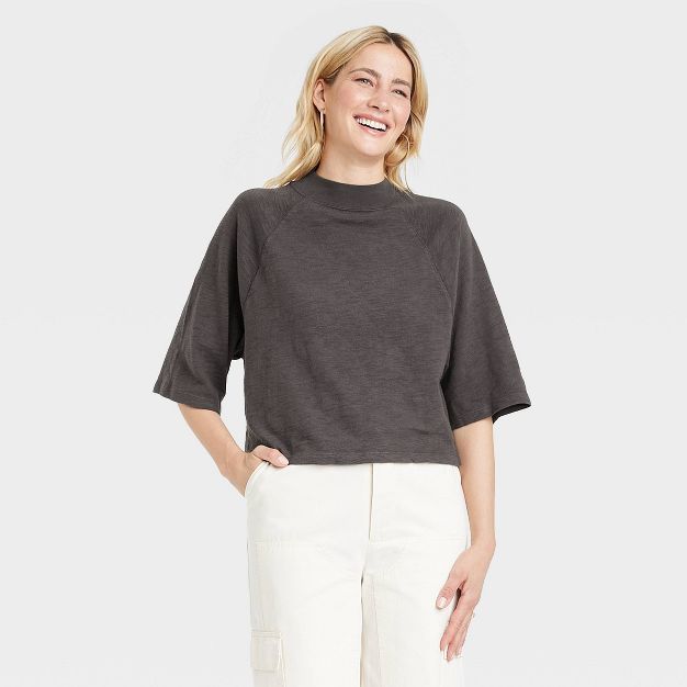 Women's Elbow Sleeve Mock Turtleneck T-Shirt - Universal Thread™ | Target