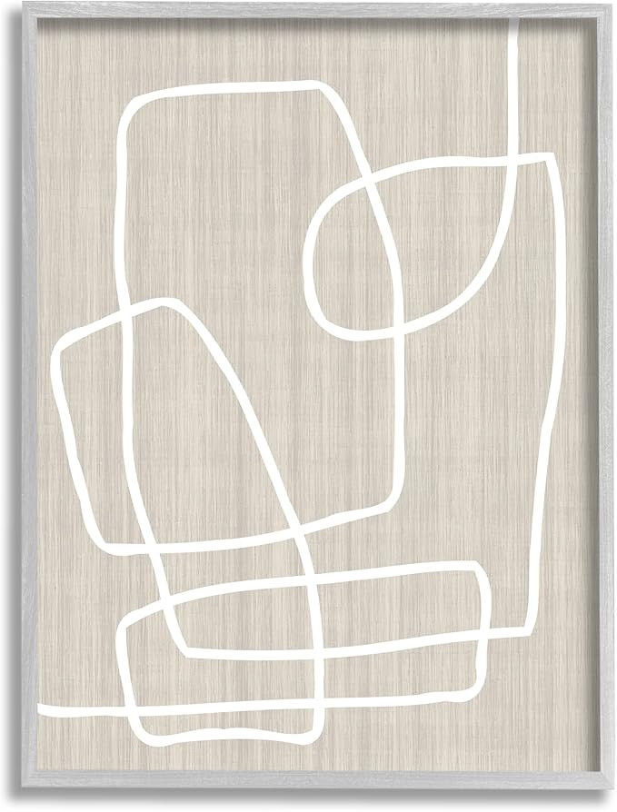Stupell Industries Contemporary White Line Shapes Minimal Grain Design, Design by Alpenglow Works... | Amazon (US)