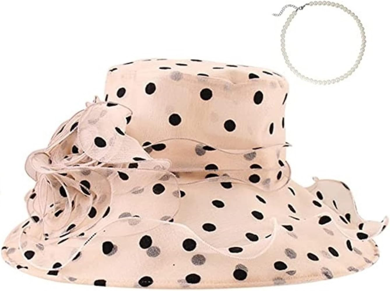 FEICHANGHAO Kentucky Derby Church Dress Hat for Women Polka Dot Fascinator Bridal Tea Party Weddi... | Amazon (US)