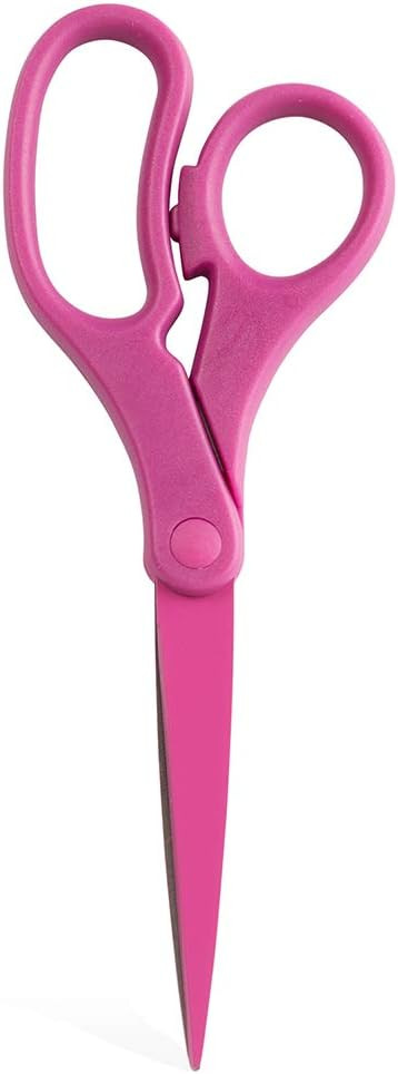 JAM PAPER Multi-Purpose Precision Scissors - 8 Inch - Fuchsia Pink - Ergonomic Handle & Stainless... | Amazon (US)