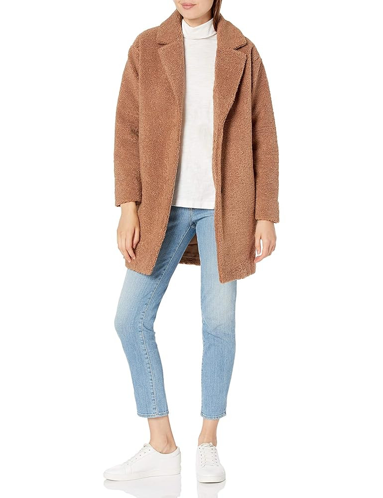 Amazon Essentials Women's Teddy Bear Fleece Oversized-Fit Lapel Jacket (Previously Daily Ritual) | Amazon (US)