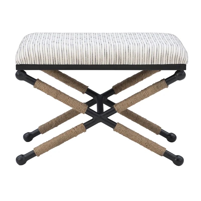 Pippa Lombax 24' Wide Upholstered Iron Accent Stool | Wayfair North America