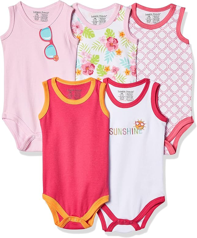 Luvable Friends Unisex Baby Cotton Sleeveless Bodysuits | Amazon (US)