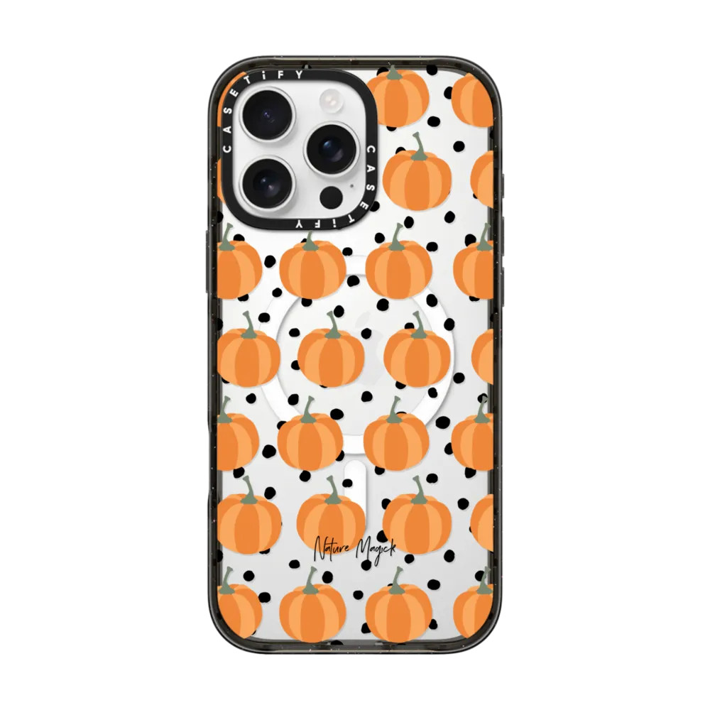 Pumpkins and Dots Orange Black Fall Thanksgiving Halloween Pumpkin Pattern by Nature Magick | Casetify