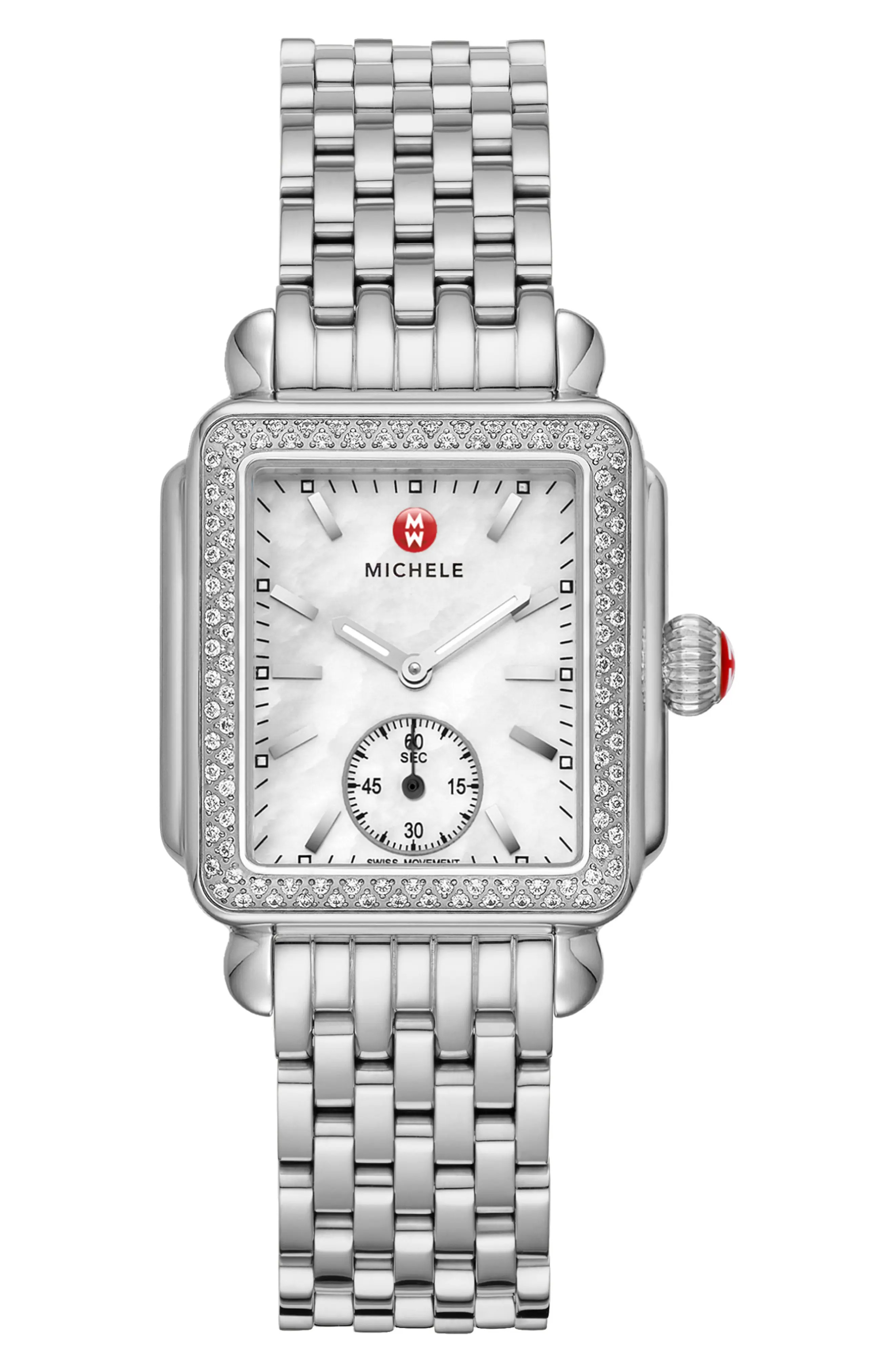 Women's Michele Deco Mid Diamond Watch Head & Bracelet, 29Mm | Nordstrom
